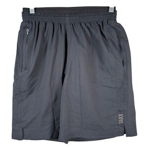SAXX Athletic Shorts Kinetic Train 2N1 Mens Small Black BallPark Pouch Gym Run